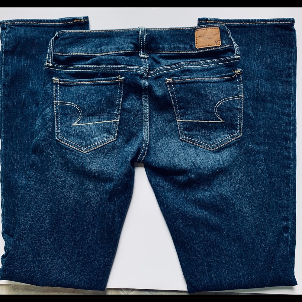 American Eagle jeans straight w stretch. EUC. Sz 0 - Picture 4 of 6